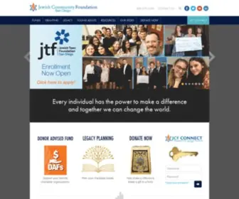 JCfsandiego.org(Click here to learn about Jewish Community Foundation (JCF)) Screenshot