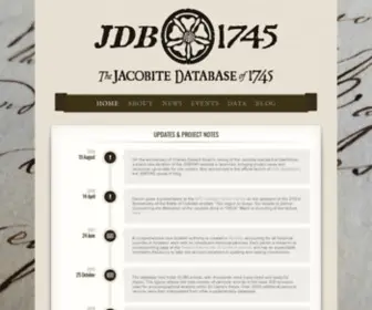 JDB1745.net(The Jacobite Database of 1745) Screenshot