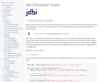 Jdbi.org(Jdbi 3 Developer Guide) Screenshot