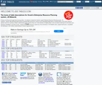 Jdetables.com(A JDE (JD Edwards) ERP (Enterprise Resource Planning)) Screenshot