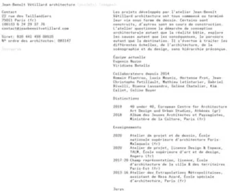Jeanbenoitvetillard.com(Jean-Benoît Vétillard architecture) Screenshot