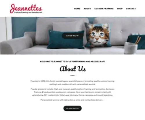 Jeannettes.com(Jeannettes Custom Framing and Needlecraft) Screenshot