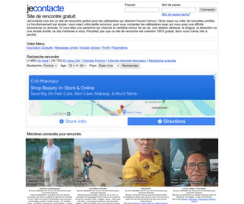 Jecontacte.com(Site de rencontre 100% gratuit) Screenshot