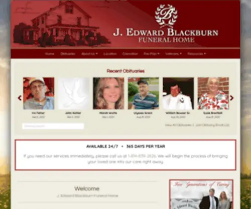 Jedwardblackburnfh.com(J. Edward Blackburn Funeral Home) Screenshot