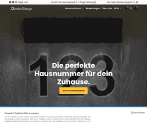 Jedwill-Design.com(Bestseller Beleuchtete Premium Solar Hausnummern) Screenshot