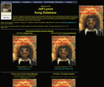 Jefflynnesongs.com(Jeff Lynne Song Database) Screenshot
