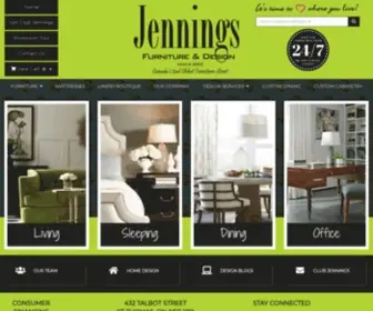 Jenningsfurniture.com(Furniture, Mattresses, Cabinetry in London, St Thomas and Sarnia ON) Screenshot