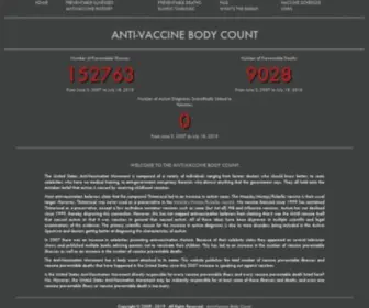 Jennymccarthybodycount.com(Anti-Vaccine Body Count) Screenshot