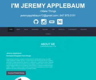 Jeremypapplebaum.com(Jeremy Applebaum's Resume) Screenshot