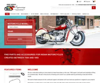 Jerrygreersengineering.com(Vintage Indian Motorcycle Parts) Screenshot