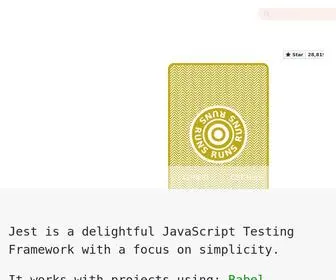 Jestjs.io(Delightful JavaScript Testing) Screenshot