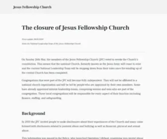 Jesus.org.uk(The closure of Jesus Fellowship Church) Screenshot