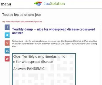 Jeusolution.com(Solutions de jeux) Screenshot