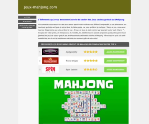 Jeux-MahJong.com(Jeux MahJong) Screenshot