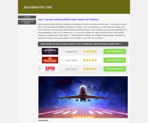 JeuxDeavion.net(JeuxDeavion) Screenshot