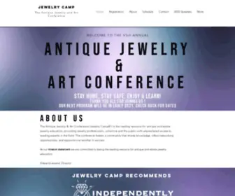 Jewelrycamp.org(Antique Jewelry & Art Conference) Screenshot