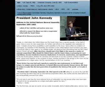 JFkmoon.org(Kennedy's 1963 plan to convert the Moon race to global cooperation) Screenshot