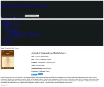 Jgesnet.com(Journal of Geography and Earth Sciences) Screenshot