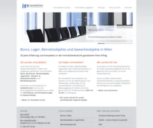 JGS.at(Büros Lager Betriebsobjekt und Gewerbeobjekt in Wien und Umgebung mieten & kaufen) Screenshot