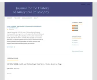 Jhaponline.org(Journal for the History of Analytical Philosophy publishes historial research) Screenshot