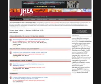 Jheaonline.org(The Journal of Healthcare Ethics & Administration (JHEA)) Screenshot