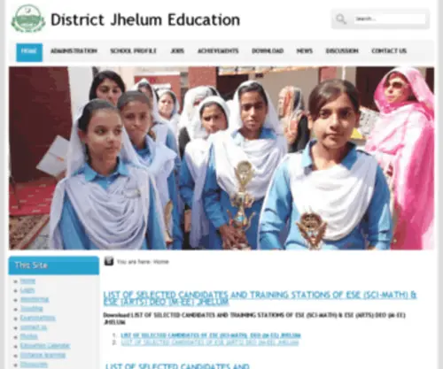 Jhelum.edu.pk(District Jhelum education website for Schools) Screenshot
