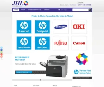 JHLprinterspares.co.uk(Printer and plotter spares) Screenshot