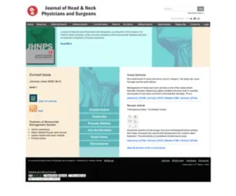 JHNPS.org(Journal of Head & Neck Physicians and Surgeons) Screenshot