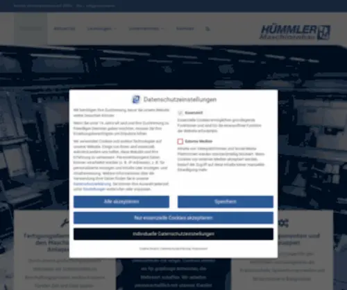 Jhuemmler.de(Spezialisten im Maschinenbau · Hümmler Maschinenbau) Screenshot