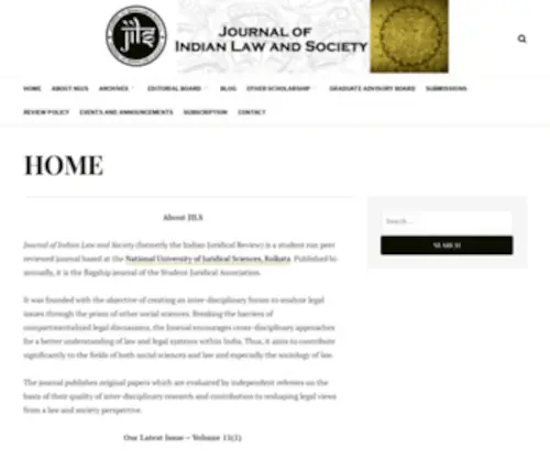 Jils.co.in(Journal of Indian Law and Society) Screenshot