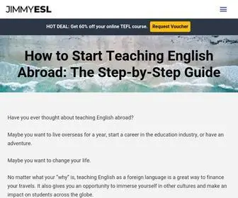 Jimmyesl.com(Travel the world and finance yourself through teaching English. JIMMYESL) Screenshot