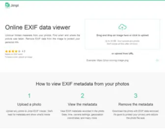Jimpl.com(Online photo metadata and EXIF data viewer) Screenshot