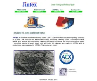 Jintex.com(Microfiber Cleaning Cloths Factory in Korea) Screenshot