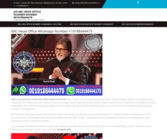 Jiokbcheadoffice.in(KBC Head Office Number MumbaiKBC Contact No) Screenshot