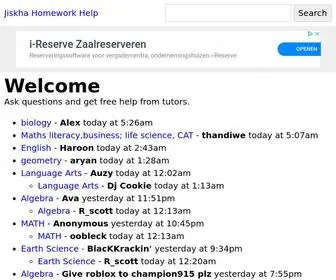 Jiskha.com(Jiskha Homework Help) Screenshot