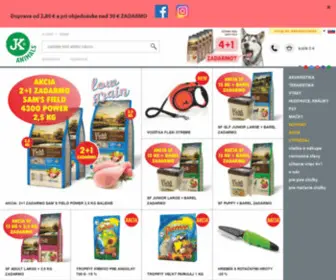 Jkanimals.sk(E-shop chovateľských potrieb a krmív pre psov, mačky, hlodavce a králiky, vtáky, terárijné a akvarijné živočíchy) Screenshot
