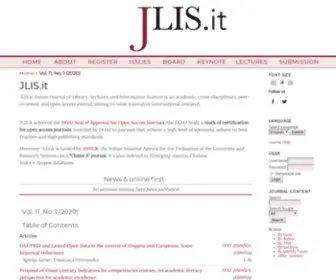 Jlis.it(Italian Journal of Library and Information Science) Screenshot