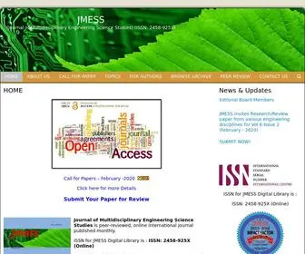 Jmess.org((Journal of Multidisciplinary Engineering Science Studies) (ISSN) Screenshot
