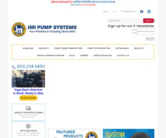 Jmipumps.com(The JMI Pump Systems sump pump store) Screenshot