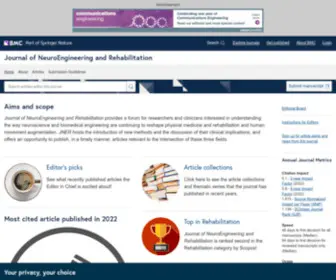 Jneuroengrehab.com(Journal of NeuroEngineering and Rehabilitation) Screenshot