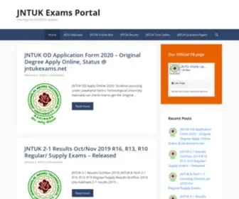 Jntukexams.info(JNTUK Exams Portal) Screenshot