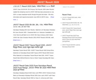 JNVStresult5TH.in(Jawahar Navodaya Vidyalaya Samiti Board (JNVST Result 2020)) Screenshot
