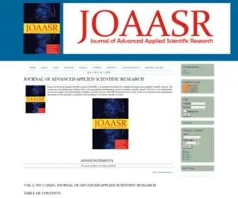 Joaasr.com(JOURNAL OF ADVANCED APPLIED SCIENTIFIC RESEARCH) Screenshot