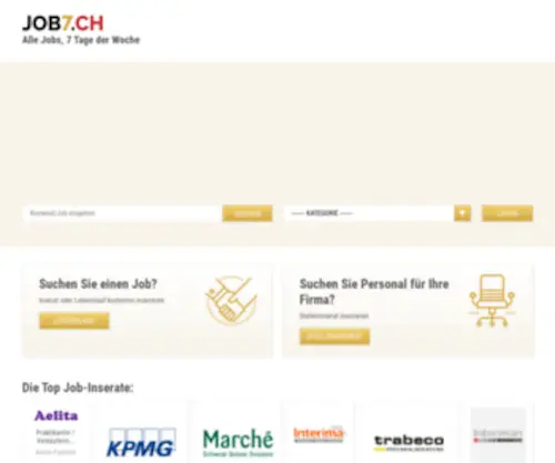 Job7.ch(Jobs in der Schweiz. Der grösste Stellenmarkt der Schweiz mit den meisten Stellen) Screenshot