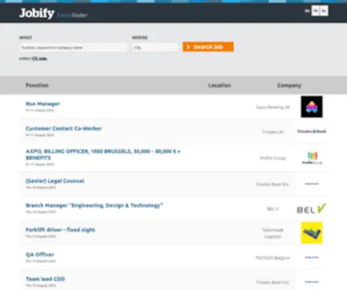 Jobify.be(Jobify Recent jobs offer) Screenshot