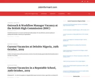 Jobinformant.com(Job Vacancies in Nigeria 2022 on Nigeria's #1 Job Site) Screenshot