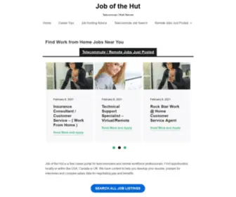 Jobofthehut.com(Find Work from Home Jobs Near You Job of the Hut) Screenshot