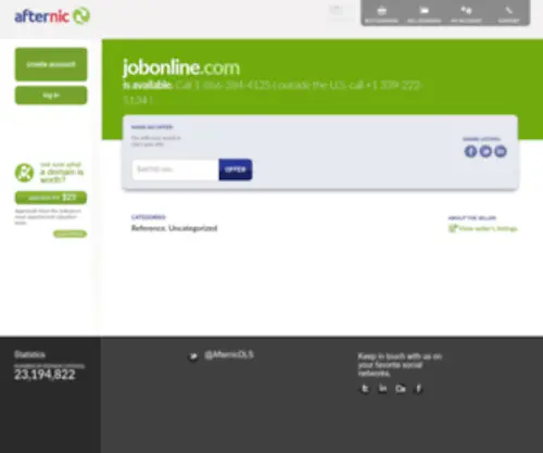 Jobonline.com(Sell Domains) Screenshot