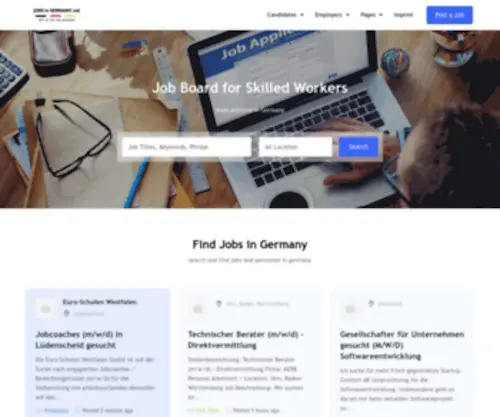 Jobs-IN-Germany.net(For professionals and expats seeking employment opportunities) Screenshot