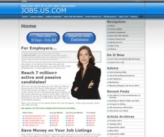 Jobs.us.com(Search for a Job) Screenshot